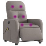 vidaXL Fauteuil de massage inclinable électrique Taupe Tissu