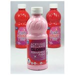 flacon 500 ml de peinture Acrylique Brillante Glossy Rose Bonbon LEFRANC BOURGEOIS