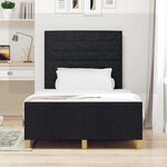 vidaXL Cadre de lit avec tête de lit Noir 120 x 190 cm tissu