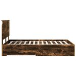 vidaXL Cadre de lit Chêne fumé 120 x 190 cm Bois d'ingénierie