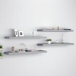 vidaXL Étagères murales flottantes 4 Pièces gris 90x23 5x3 8 cm MDF
