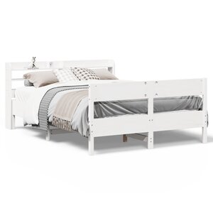vidaXL Cadre de lit sans matelas blanc 160x200 cm bois de pin massif