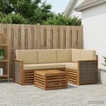 vidaXL Ensemble de canapés d'extérieur 5 pc Naturel et Beige Polyester