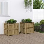 vidaXL Jardinières 2 Pièces bois de pin imprégné
