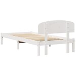 vidaXL Cadre de Lit avec Tête de Lit Blanc 90x190 cm Bois Massif en Pin