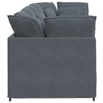 vidaXL Canapé modulaire avec coussins en velours gris foncé