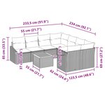 vidaXL Ensemble de canapé de jardin 9 Pièces Gris et bleu marine
