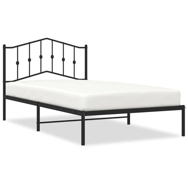 vidaXL Cadre de lit métal sans matelas avec tête de lit noir 107x203cm