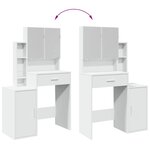 vidaXL Coiffeuse avec armoire blanc 80x35x132 cm