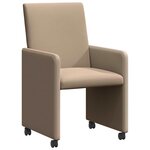 vidaXL Chaises de Salle à Manger avec Roues 2 pc Faux cuir Cappuccino