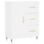 vidaXL Buffet haut Blanc 69 5x34x180 cm Bois d'ingénierie