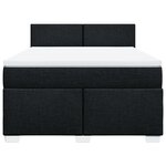 vidaXL Sommier à lattes de lit avec matelas Noir 140x200 cm Tissu