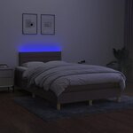 vidaXL Sommier à lattes de lit matelas et LED taupe 120x190 cm tissu