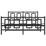 vidaXL Cadre de lit métal avec tête de lit/pied de lit noir 140x190 cm