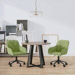 vidaXL Chaises pivotantes à manger lot de 2 Vert clair Velours