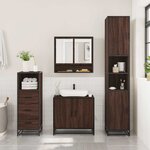 vidaXL Ensemble de meubles de salle de bain 3 Pièces Chêne marron