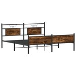 vidaXL Cadre de lit en métal sans matelas chêne fumé 180x200 cm