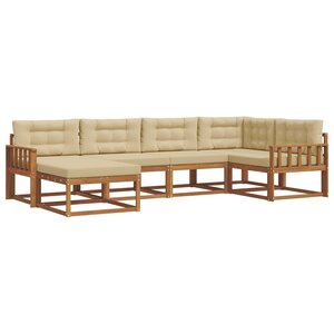 vidaXL Ensemble de canapés d'extérieur 6 Pièces Naturel et Beige