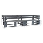 vidaXL Canapé palette de jardin 2 places gris bois