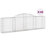 vidaXL Paniers à gabions arqués 30 Pièces 300x30x80/100 cm fer galvanisé