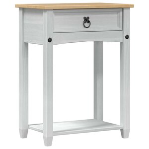 vidaXL Table console avec tiroir Blanc 55 x 35 x 73 cm Pin massif