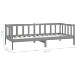 vidaXL Lit Gris Bois de pin massif 90x200 cm