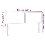 vidaXL Tête de lit à LED Gris clair 144x5x78/88 cm Velours