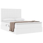 vidaXL Lit de Rangement Blanc pur 140 x 200 cm Cuir synthétique
