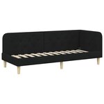 vidaXL Cadre de lit d'angle Noir 80 x 200 cm tissu