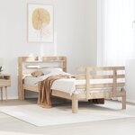 vidaXL Cadre de lit avec tête de lit sans matelas 90x200 cm