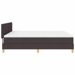 vidaXL Lit à ressorts avec matelas Marron foncé 180 x 200 cm tissu