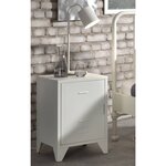 Vipack Table de chevet avec porte Bronxx Métal Blanc mat