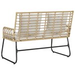 vidaXL Banc de jardin avec oreiller Noir  Anthracite 113 x 69 x 83 cm