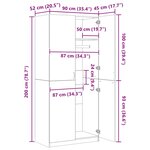 vidaXL Garde-robe Chêne fumé 90x52x200 cm Bois d'ingénierie