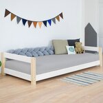 Lit enfant KIDDY 90 x 160 blanc et naturel