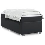 vidaXL Sommier à lattes de lit avec matelas Noir 90x190 cm Similicuir