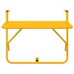 vidaXL Table Suspendue de Balcon Jaune 60 x 39 x 65 cm Acier