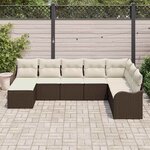vidaXL Ensemble de canapé de jardin 8 Pièces Marron Poly rotin