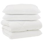 vidaXL Couette avec Oreillers 3 pc Blanc Microfibre et Plumes D'oie