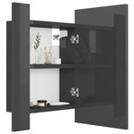 vidaXL Armoire à miroir de bain à LED Gris brillant Acrylique