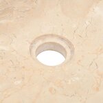 vidaXL Armoire de toilette en teck solide avec lavabo en marbre Crème
