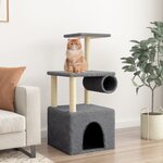 vidaXL Arbre à chat avec griffoirs en sisal gris foncé 109 5 cm