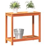 vidaXL Table de rempotage avec étagère cire marron bois massif de pin