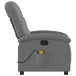vidaXL Fauteuil inclinable de massage gris foncé tissu
