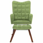 vidaXL Chaise à bascule avec repose-pied vert clair velours