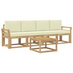 vidaXL Ensemble de canapés d'extérieur 5 Pièces Blanc et crème
