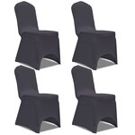 vidaXL Housse de chaise extensible 4 Pièces Anthracite