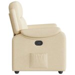vidaXL Fauteuil inclinable Crème Tissu