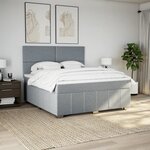 vidaXL Sommier à lattes de lit avec matelas Gris clair 180x200cm Tissu
