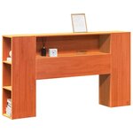 vidaXL Tête de lit avec rangement cire marron 150cm bois massif de pin